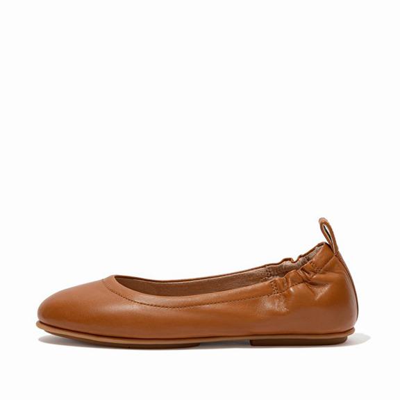 Ballerines Femme Fitflop Allegro Soft Cuir Marron Clair (WYV067259)
